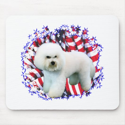 Bichon Frise Patriot Mousepad (Vorne)