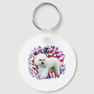 Bichon Frise Patriot Schlüsselanhänger