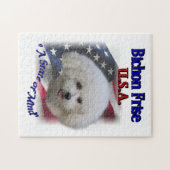 Bichon Frise Patriotic Puzzle (Horizontal)