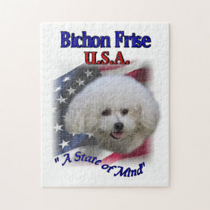 Bichon Frise Patriotic Puzzle