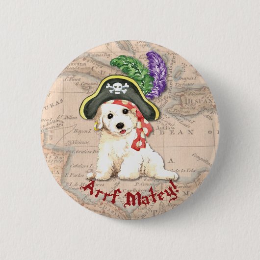 Bichon Frise Pirat Button (Vorderseite)