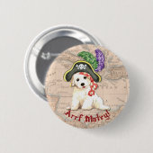 Bichon Frise Pirat Button (Vorne & Hinten)