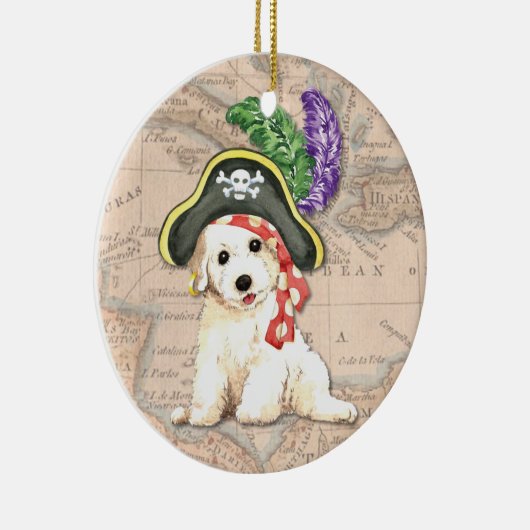 Bichon Frise Pirate Keramikornament (Rechts)