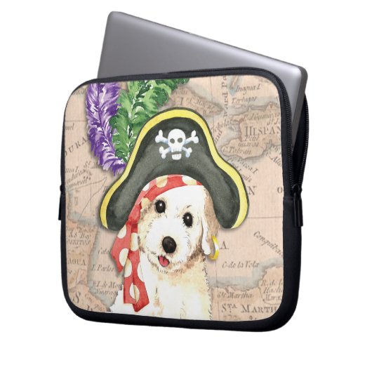 Bichon Frise Pirate Laptopschutzhülle (Vorderseite Links)