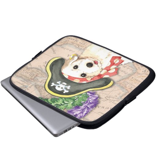 Bichon Frise Pirate Laptopschutzhülle (Vorne Knopf)