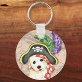 Bichon Frise Pirate Schlüsselanhänger (Vorderseite)