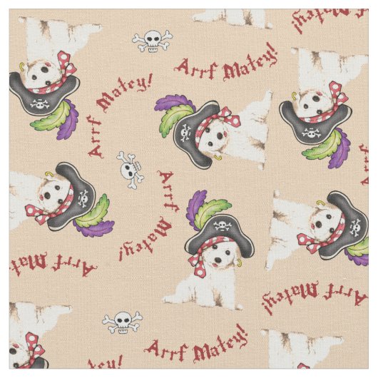 Bichon Frise Pirate Stoff (Nahaufnahme)