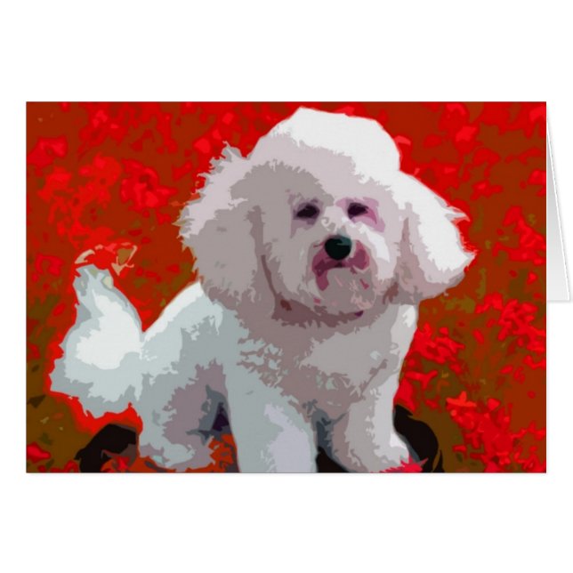 Bichon Frise Pop Art Cards (Vorderseite (Horizontal))