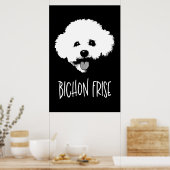 Bichon Frise Pop Art Minimalist Chic Black & White Poster (Küche)