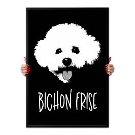 Bichon Frise Pop Art Minimalistischer Chic Schwarz Poster