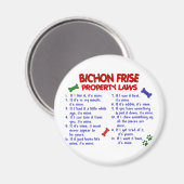 BICHON FRISE Property Laws 2 Magnet (Vorderseite/Rückseite)