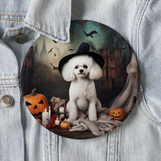 Bichon Frise Pumpkins Halloween Beängstigend Button (Beispiel)