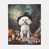 Bichon Frise Pumpkins Halloween Beängstigend Fleecedecke (Vorderseite)