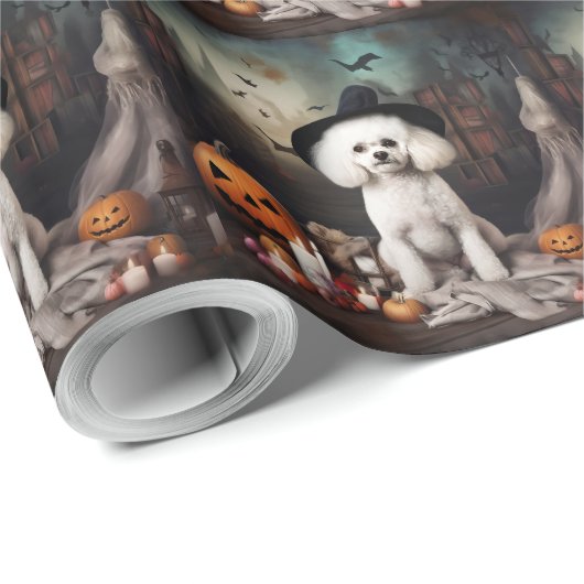 Bichon Frise Pumpkins Halloween Beängstigend Geschenkpapier (Rolleneckpunkt)