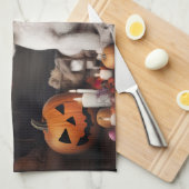 Bichon Frise Pumpkins Halloween Beängstigend Geschirrtuch (Viertel Falte)