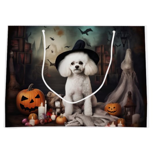 Bichon Frise Pumpkins Halloween Beängstigend Große Geschenktüte (Vorderseite)