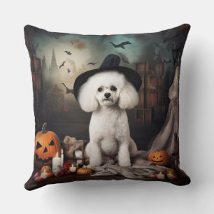 Bichon Frise Pumpkins Halloween Beängstigend Kissen