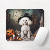 Bichon Frise Pumpkins Halloween Beängstigend Mousepad (Mit Mouse)