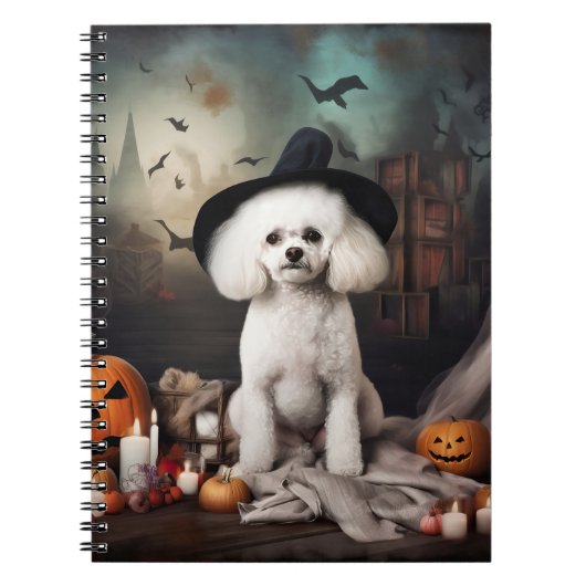 Bichon Frise Pumpkins Halloween Beängstigend Notizblock (Vorderseite)