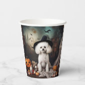 Bichon Frise Pumpkins Halloween Beängstigend Pappbecher (Rückseite)