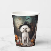 Bichon Frise Pumpkins Halloween Beängstigend Pappbecher (Vorderseite)