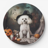 Bichon Frise Pumpkins Halloween Beängstigend Pappteller (Vorderseite)