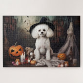 Bichon Frise Pumpkins Halloween Beängstigend Puzzle (Horizontal)