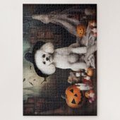 Bichon Frise Pumpkins Halloween Beängstigend Puzzle (Vertikal)