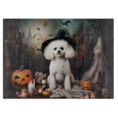 Bichon Frise Pumpkins Halloween Beängstigend Schneidebrett (Vorderseite)