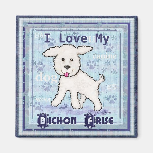 Bichon Frise Puppy Dog Art Magnet (Vorne)