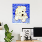 Bichon Frise Puppy Dog Portrait Poster (Heimbüro)