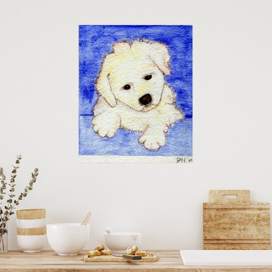 Bichon Frise Puppy Dog Portrait Poster (Küche)