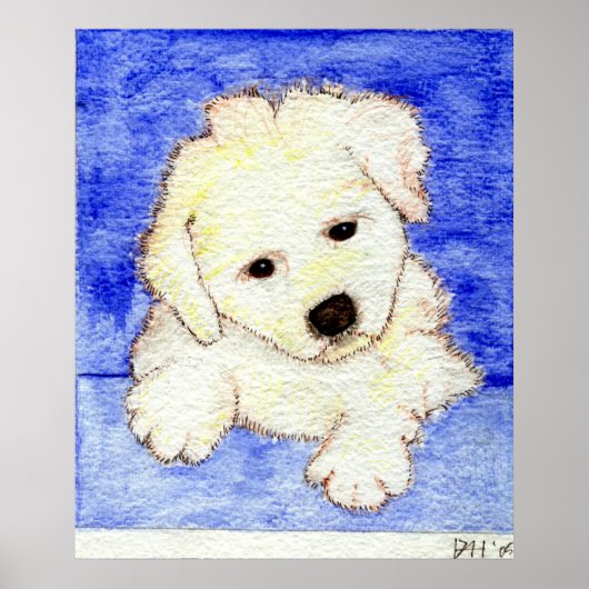 Bichon Frise Puppy Dog Portrait Poster (Vorne)