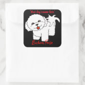 Bichon Frise Quadratischer Aufkleber (Tasche)