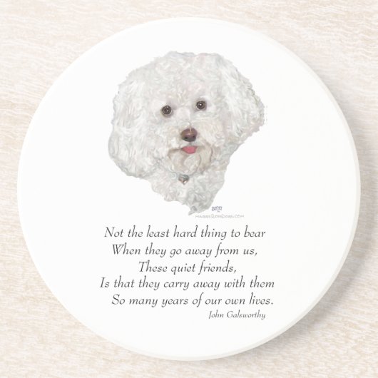 Bichon Frise Rainbow Bridge Getränkeuntersetzer (Vorne)