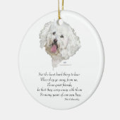Bichon Frise Rainbow Bridge Keramik Ornament (Links)