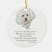 Bichon Frise Rainbow Bridge Keramikornament (Vorne)