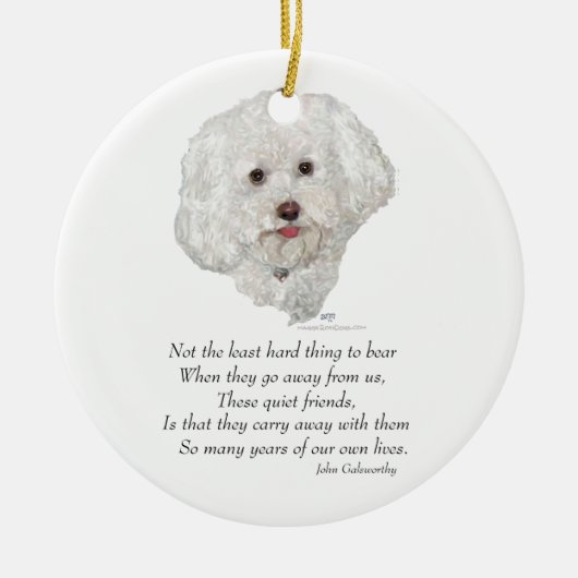 Bichon Frise Rainbow Bridge Keramikornament (Vorne)