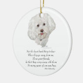 Bichon Frise Rainbow Bridge Keramikornament (Links)