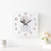 Bichon Frise Rainbow Bridge Quadratische Wanduhr (Zuhause)