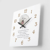Bichon Frise Rainbow Bridge Quadratische Wanduhr (Winkel)
