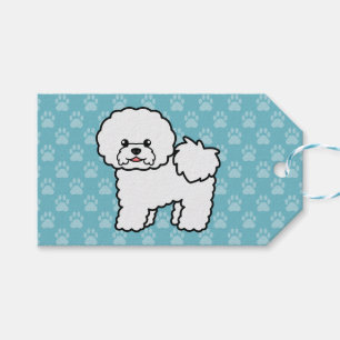 Bichon Frise Rasse Hund auf blau Geschenkanhänger