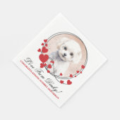 Bichon Frise Red Heart von Hund Foto Serviette (Ecke)