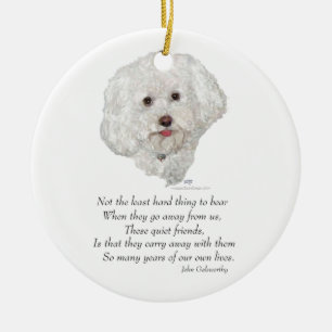 Bichon Frise Regenbogenbrücke Keramikornament