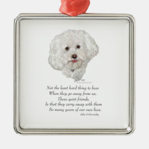 Bichon Frise Regenbogenbrücke Silbernes Ornament