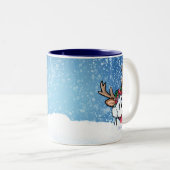 Bichon Frise Reindeer Christmas Zweifarbige Tasse (VorderseiteRechts)