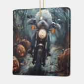 Bichon Frise Riding Motorrad Halloween Beängstigen Keramikornament (Links)