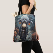 Bichon Frise Riding Motorrad Halloween Beängstigen Tasche (Von Nahem)