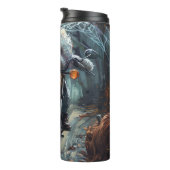 Bichon Frise Riding Motorrad Halloween Beängstigen Thermosbecher (Nach rechts gedreht)