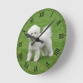 Bichon Frise Runde Wanduhr (Winkel)